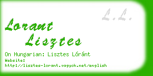 lorant lisztes business card