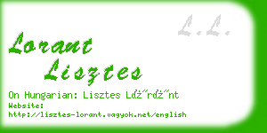 lorant lisztes business card